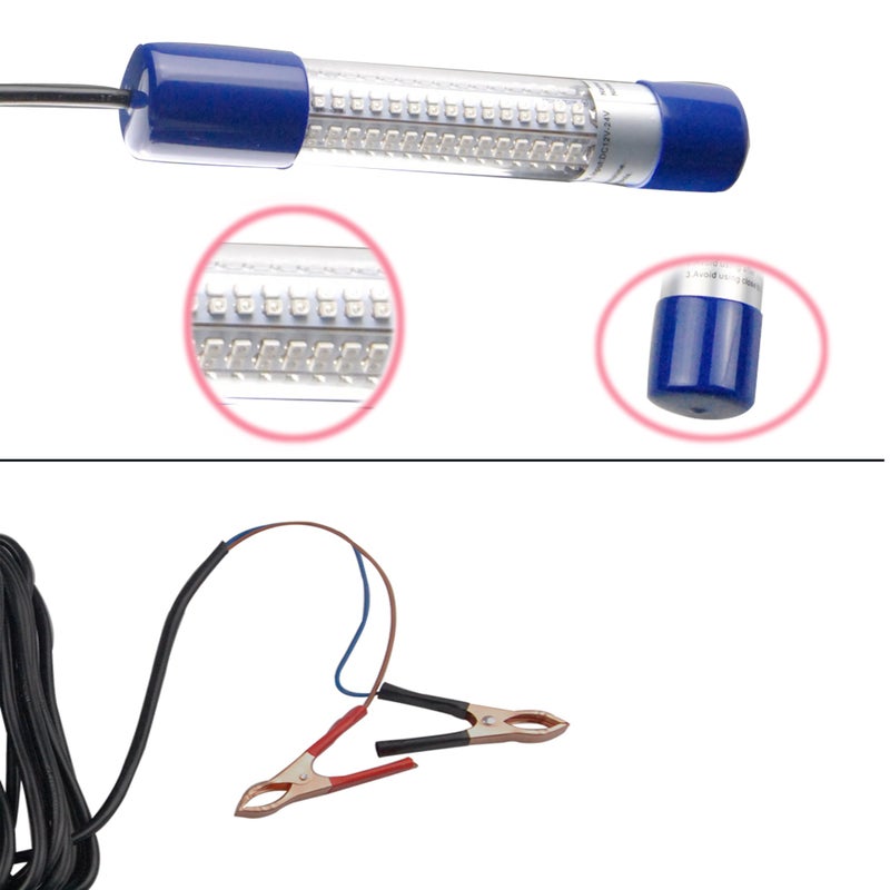 Shaddock Fishing ضوء صيد تحت الماء LED ضوء الحبار والروبيان 12V-24V 8W 1000 لومن ضوء سمك غاطس لمرسى ضوء كراپي فائق السطوع ضوء طعم ضوء زينة للقارب مع سلك بطول 6.6 ياردة لصيد السمك ليلاً - Image 5